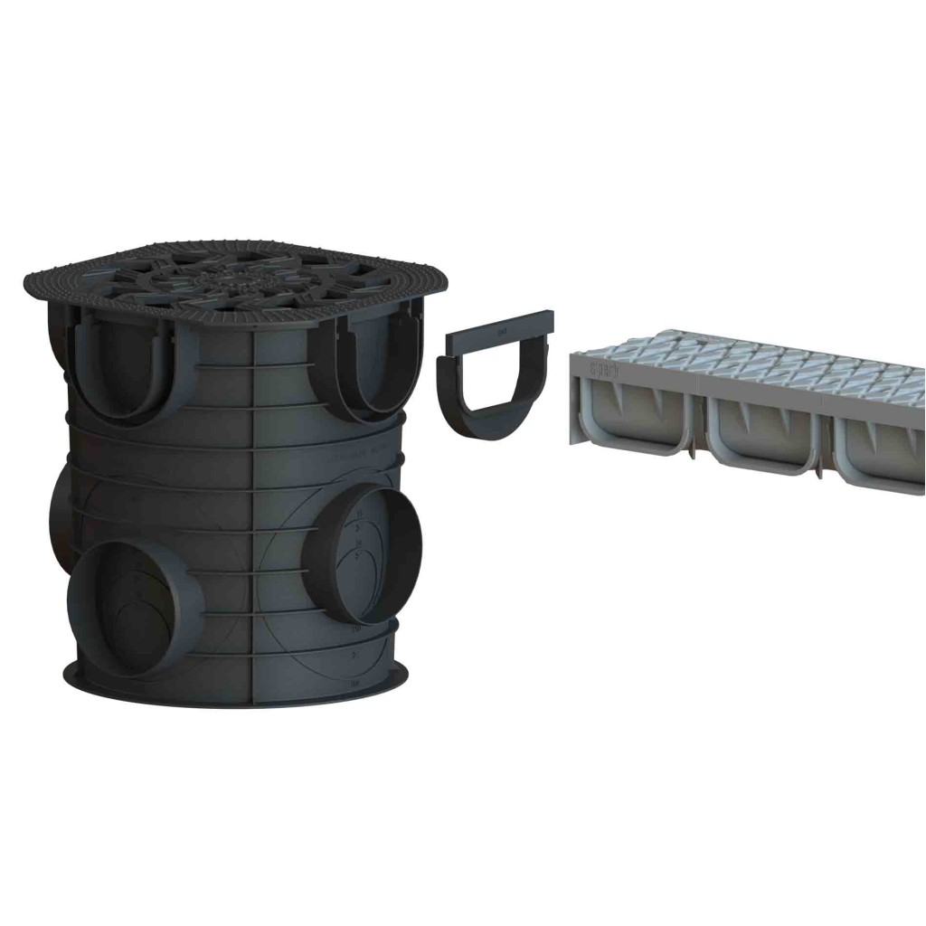 Комплет олука ПП ЕАСИ 2 ЛН100 Хект.70 решетка ПП тамно сива А15 1000к125к70 (08818-ГИ)