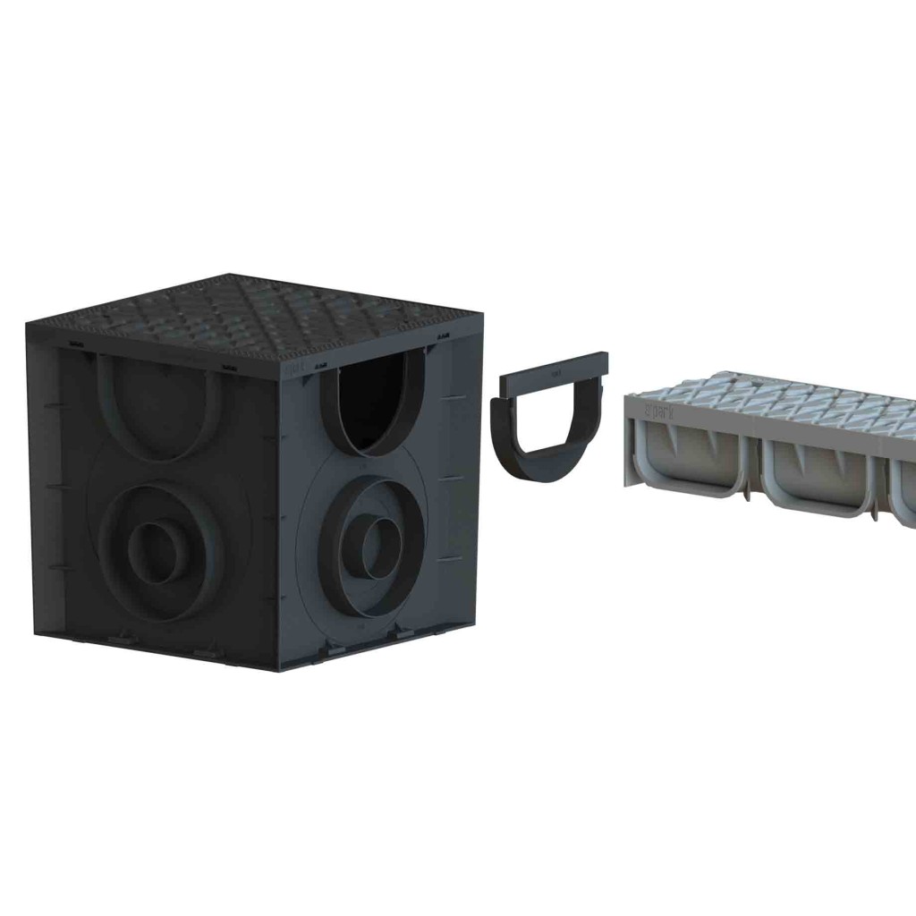 Комплет олука ПП ЕАСИ 2 ЛН100 Хект.70 решетка ПП тамно сива А15 1000к125к70 (08818-ГИ)