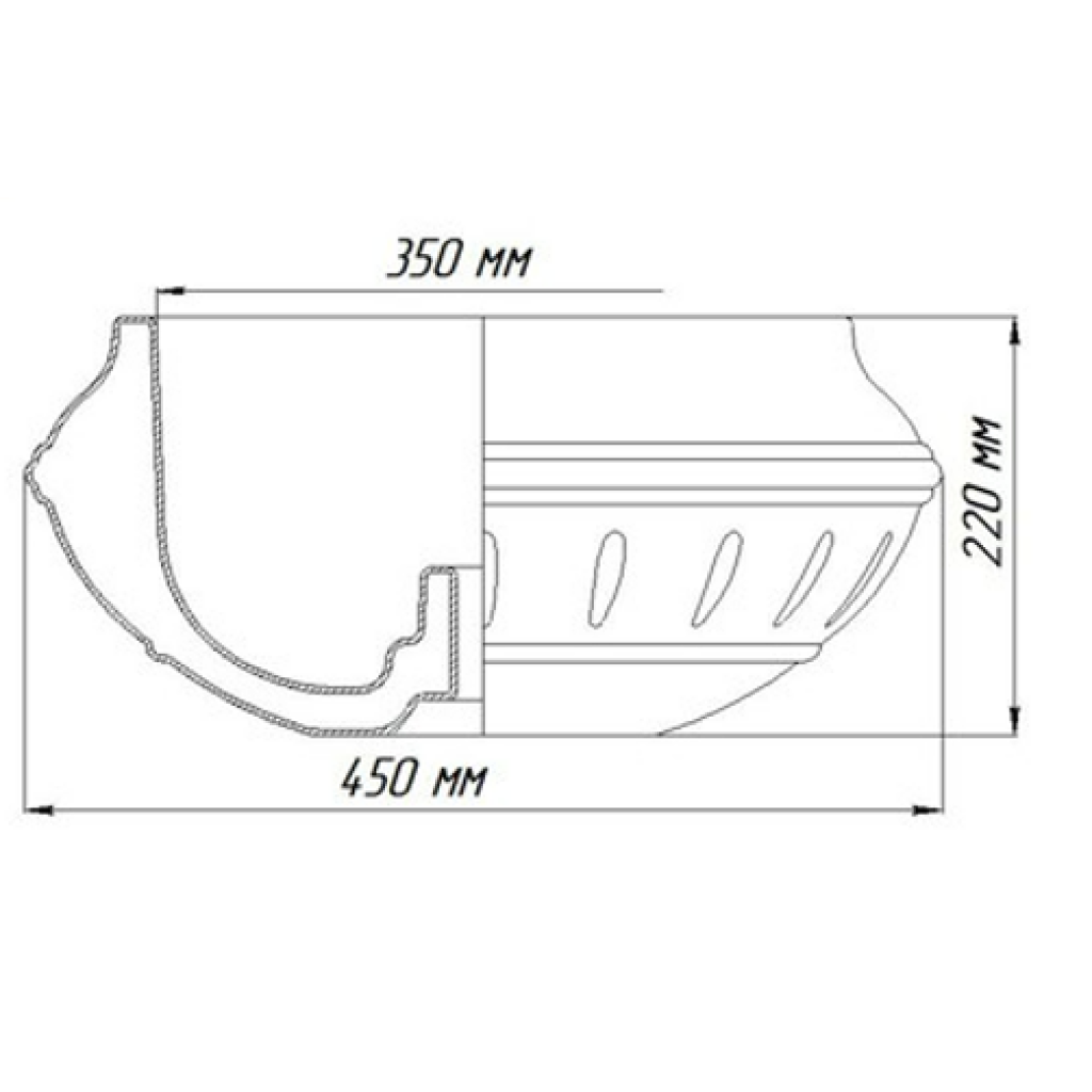 Зидна саксија ПЕ ТЕРРА полуокругла теракота 450 (ГПСР450)