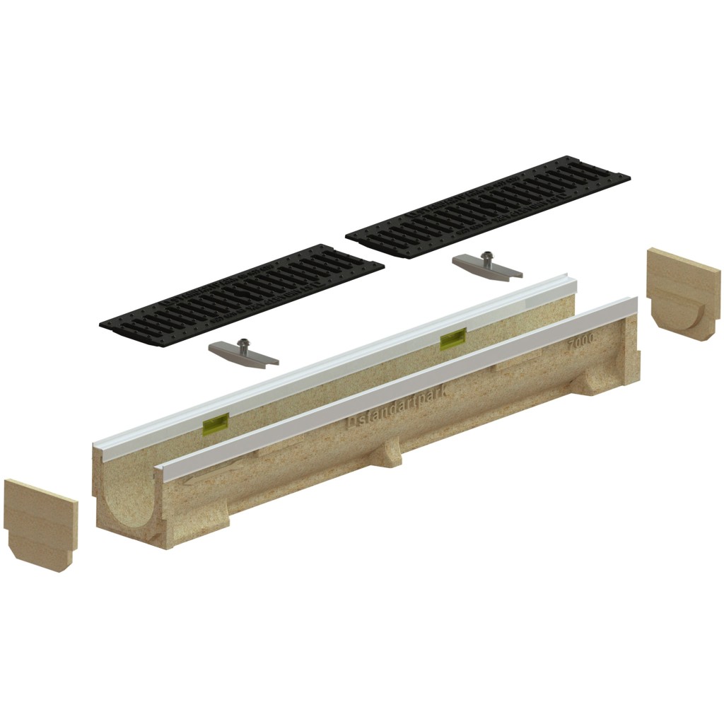 Комплет олука ПБ БАСЕ ЛН100 Хект.67 класична решетка од ливеног гвожђа Ц250 ивице ОЗ 1000к138к67 (0701007203031)