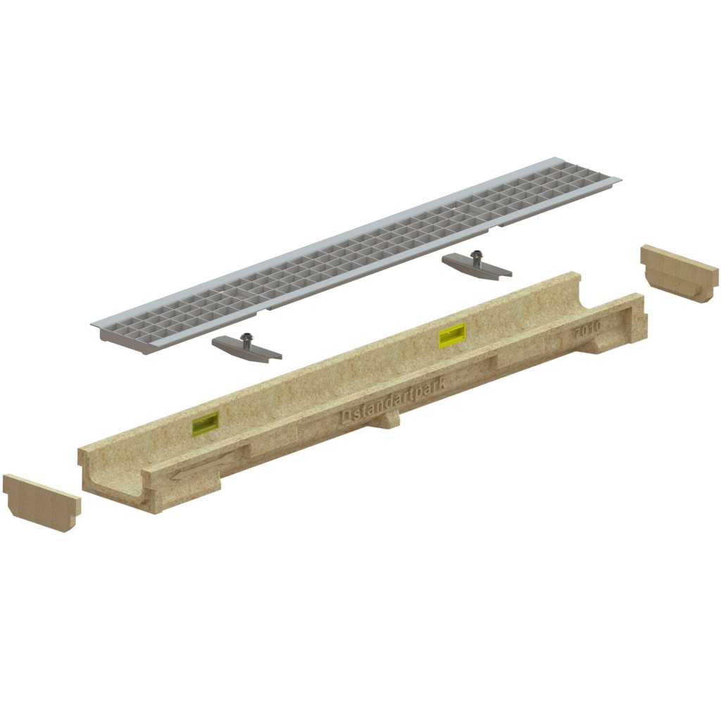 Комплет олука ПБ БАСЕ ЛН100 Хект.62 решетка ОЗ решетка Б125 1000к138к62 (07010202026)