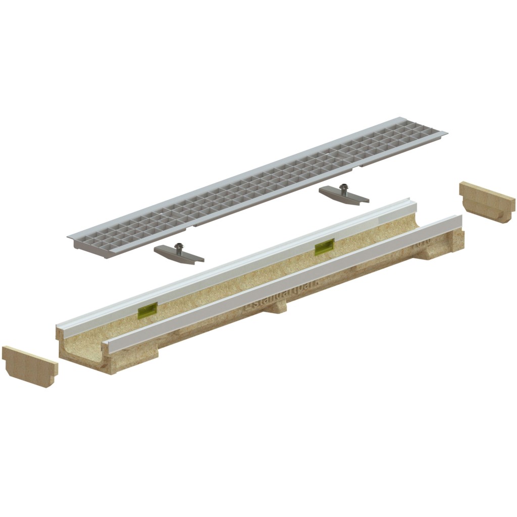 Комплет олука ПБ БАСЕ ЛН100 Хект.67 роштиљ ОЗ роштиљ Б125 ивице ОЗ 1000к138к67 (0701007202026)