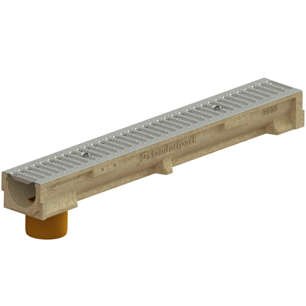 Комплет олука ПБ БАСИЦ ЛН100 Хект.102 роштиљ ОЗ А15 вертикални излаз Д.110 1000к138к102 (070300920101)