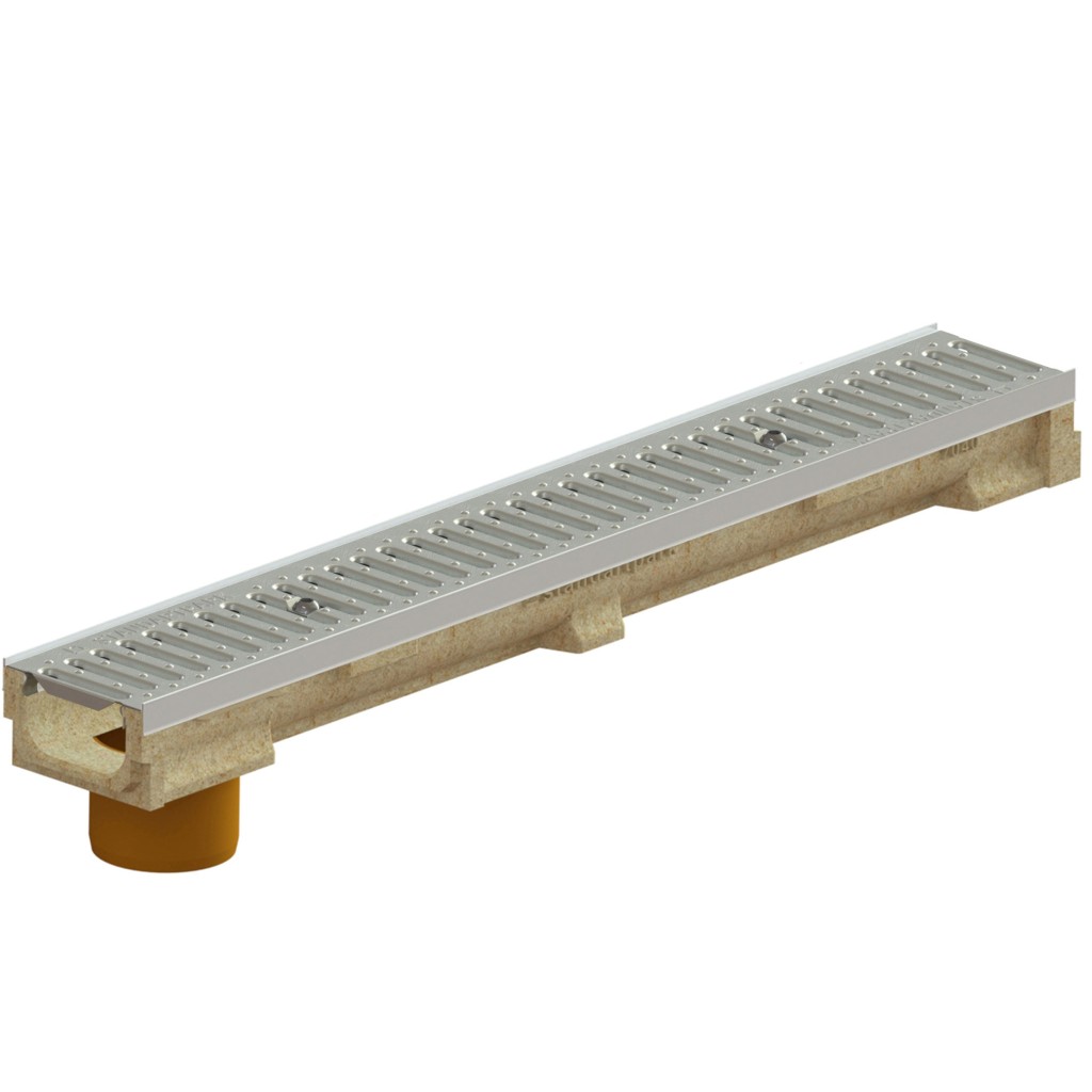 Комплет олука ПБ БАСЕ ЛН100 Хект.87 решетка ОЗ А15 ивице ОЗ вертикални излаз Д.110 1000к138к87 (07040090720101)