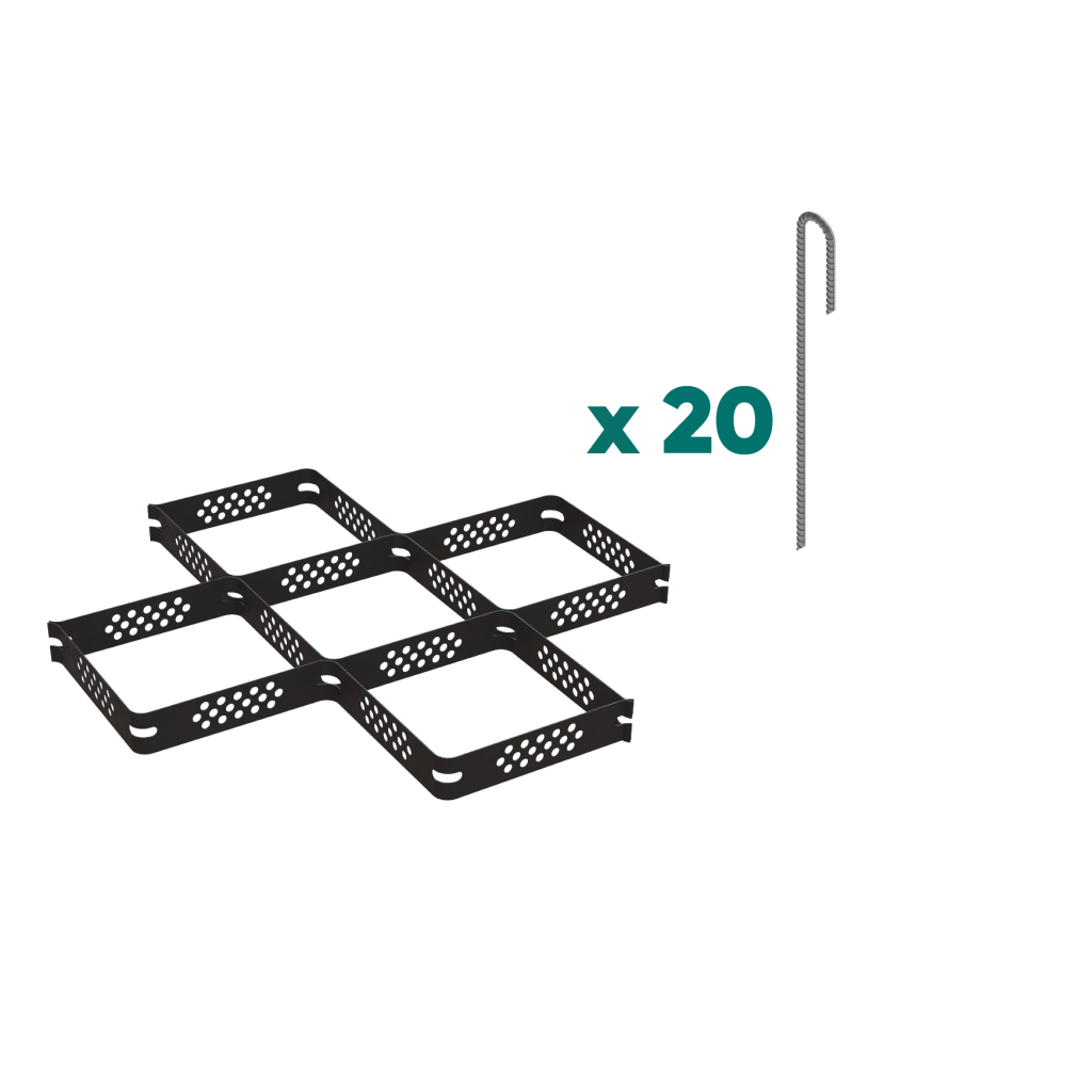 КИТ Геоцеллс ТЕРРА Хтот.50мм 2.5мк 6м 15.3м2 са укљученим анкерима од 20 ОЗ (87501930-20)