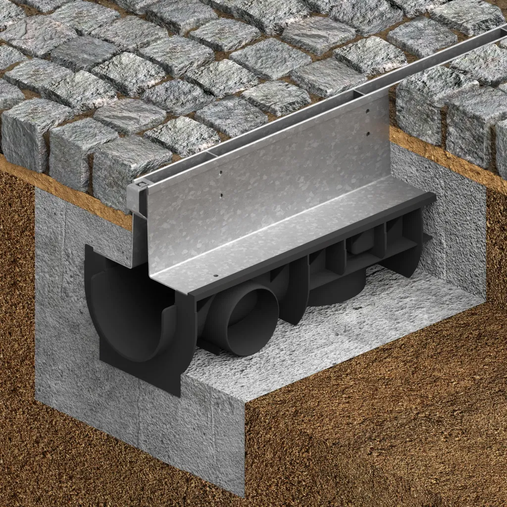 Комплет олука ПП БАСЕ ЛН100 Хтот.160 роштиљ ОЗ тип Фанта Х100мм А15-Ц250 1000к156к160 (080501Т100)