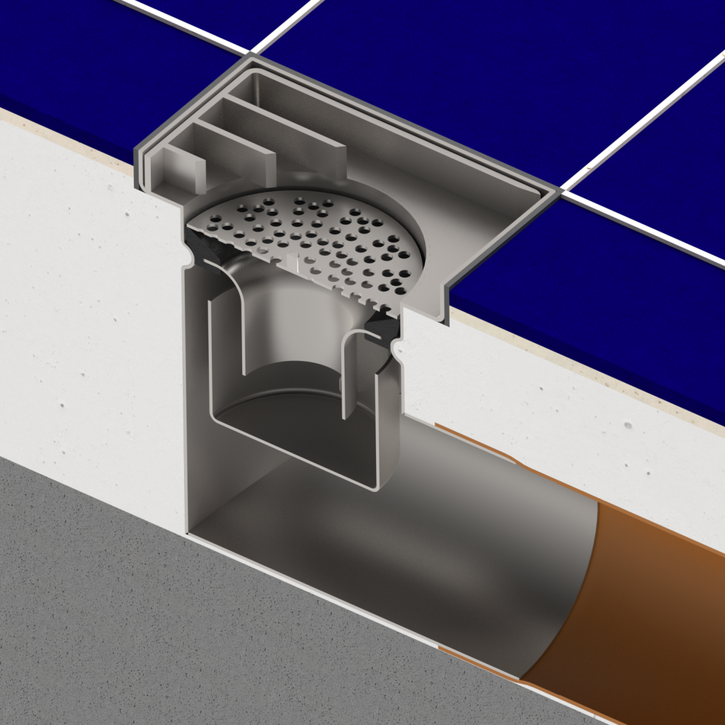 ИНОКС сифон 150к150 са бочним излазом против клизања роштиља ДН110 Л15 151к151к130 (0525.10.21.3.3-1-ЕУ)
