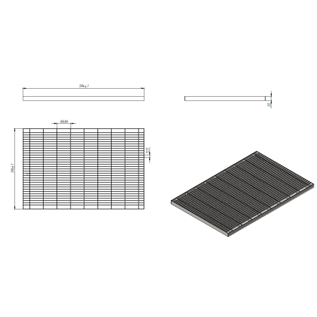Роштиљ ОЗ УРБАН ТВИСТ 600к400к22 (98.4661)