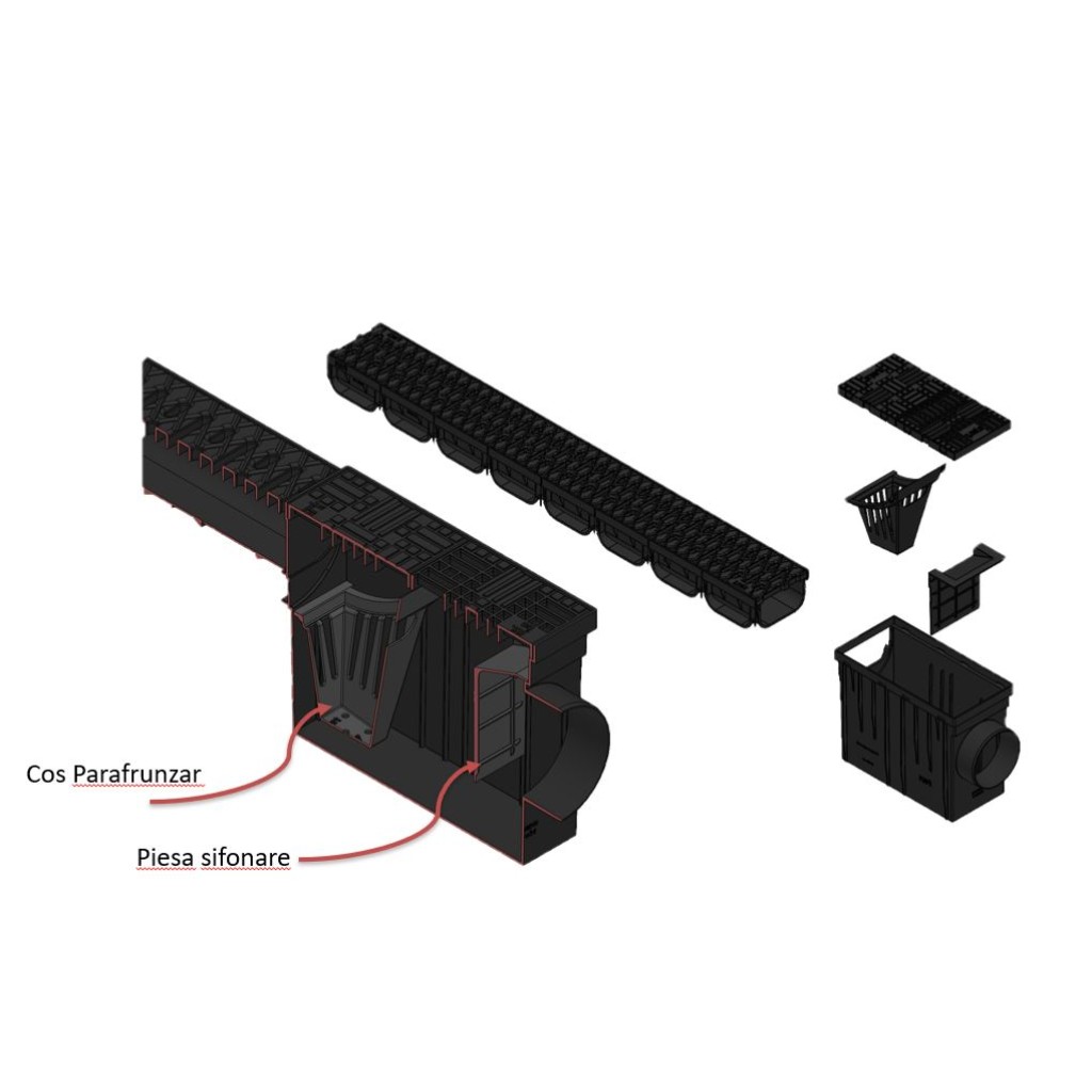 Комплет за камин ПП ЕАСИ сливник 314к140к221 Црни Д.Олук 90/110 Д.излаз110 Хоризонтални А15 (817008-Н)