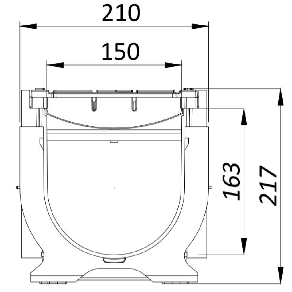 Комплет олука ПП БАСЕ ЛН150 Хект.217 роштиљ ПП А15 1000к210к217 (0824081)